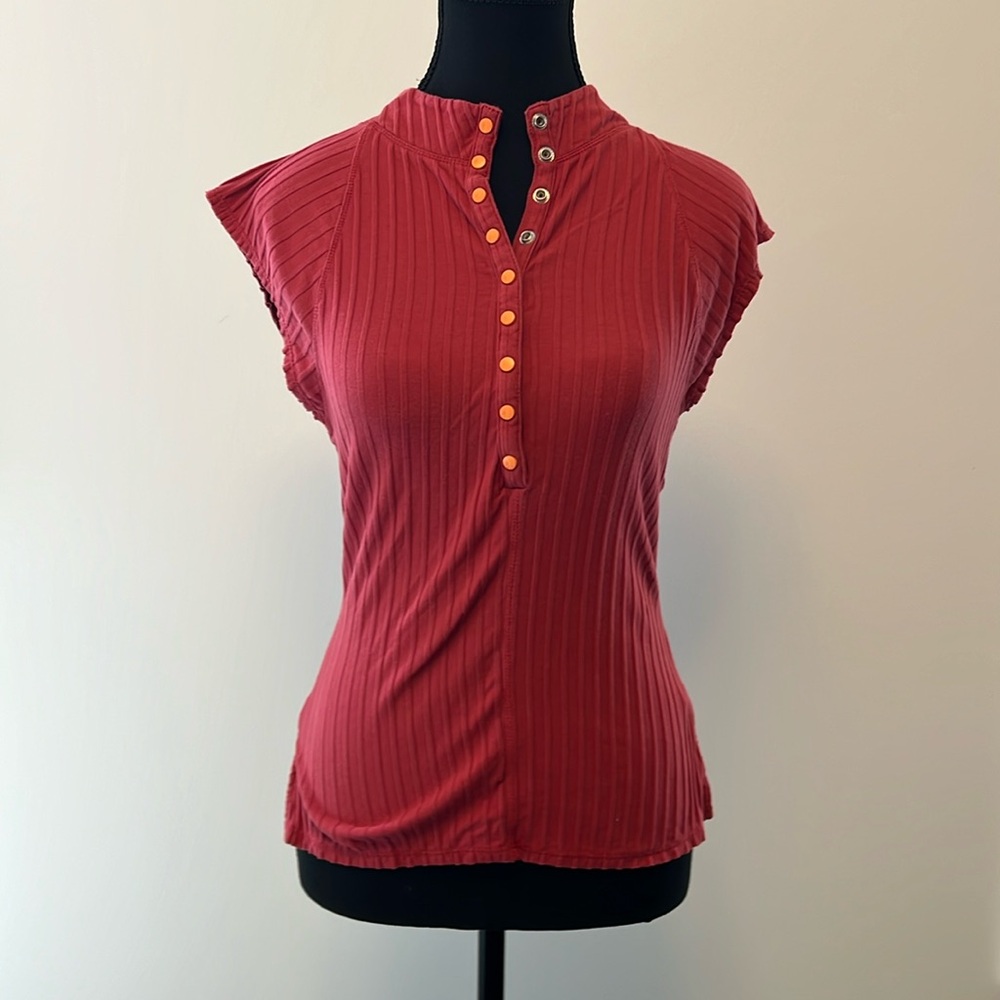 Free People Movement cap-sleeved top deep pink xs